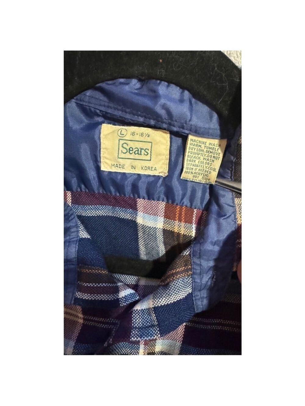 1980'sVintage Sears long sleeve shirt stripes size 16/161/2. Acrylic small flaw